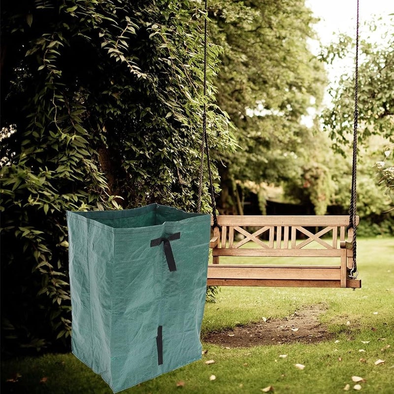 حقيبة نفايات أوراق الحديقة كبيرة السعة قابلة لإعادة الاستخدام بمقابض خضراء متينة قابلة للحمل بحزام - Image 5